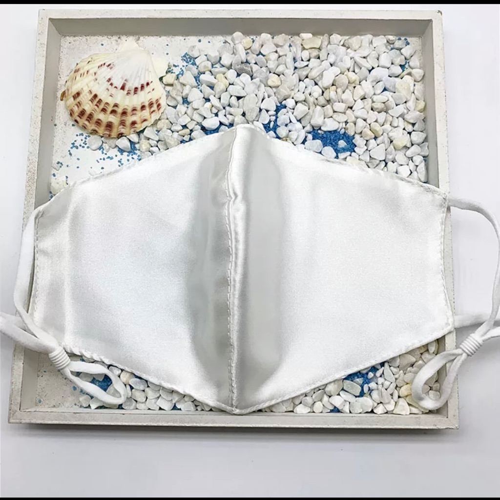 White Satin Silk Face Mask
